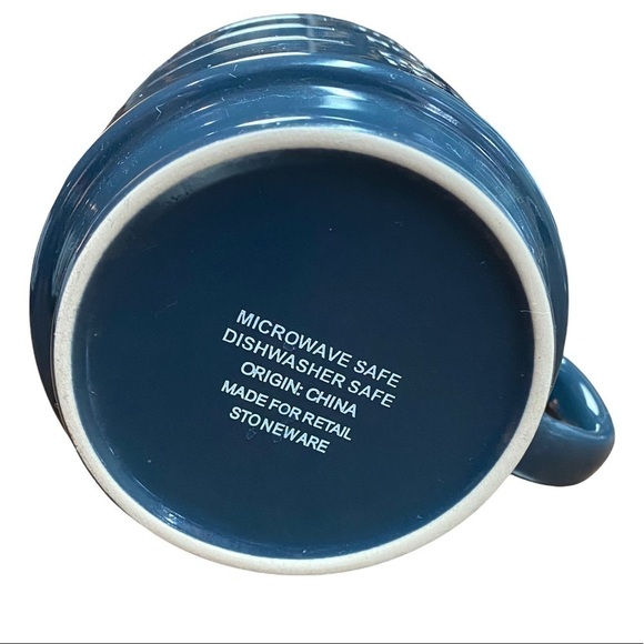 STONEWARE Mug Teal Too Soon Embossed - Picture 4 of 4